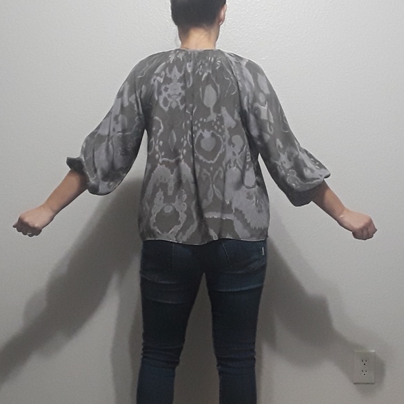 Tucker Button Down 100% Silk Top - Picture 2 of 6